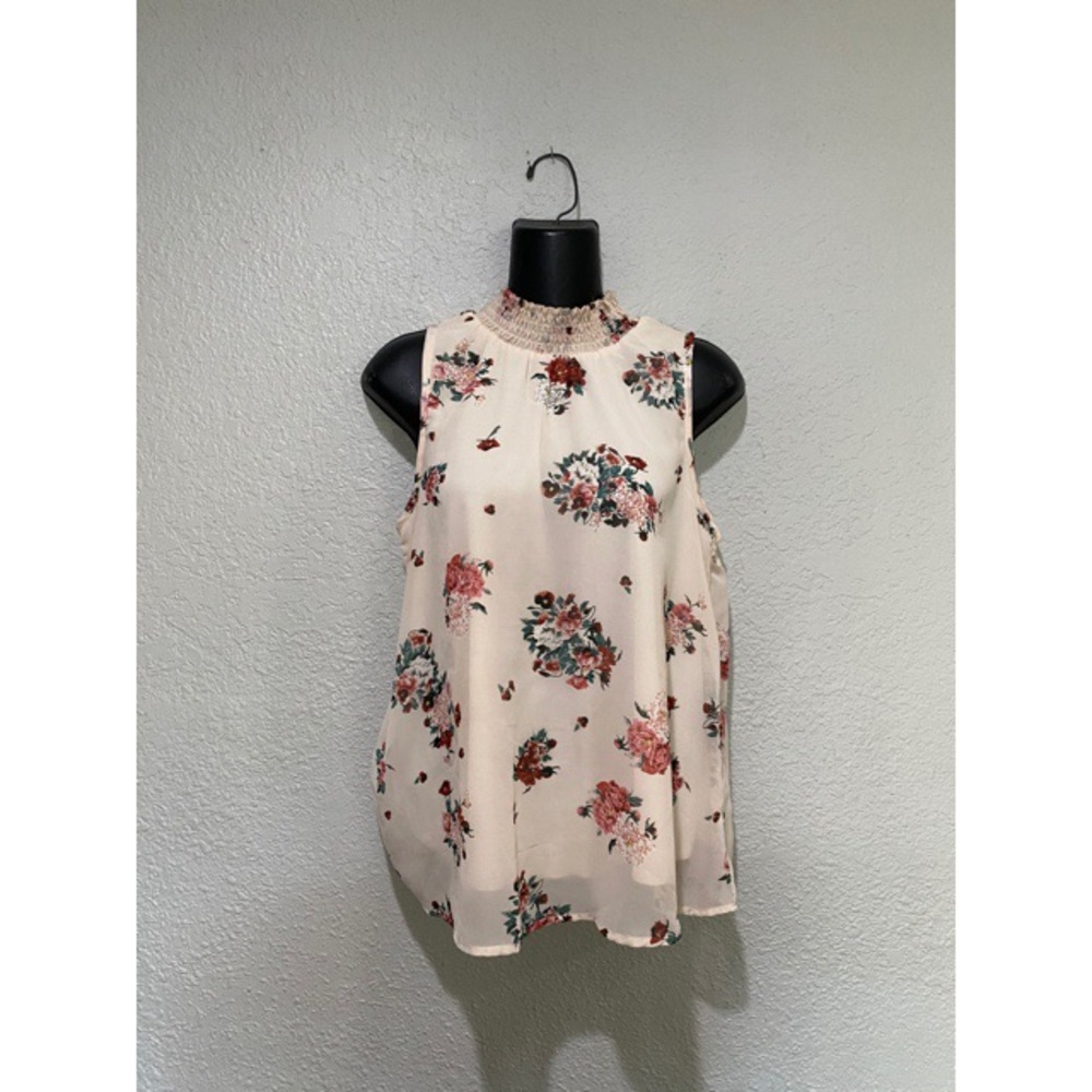Midnight Sky Pink Floral Blouse M